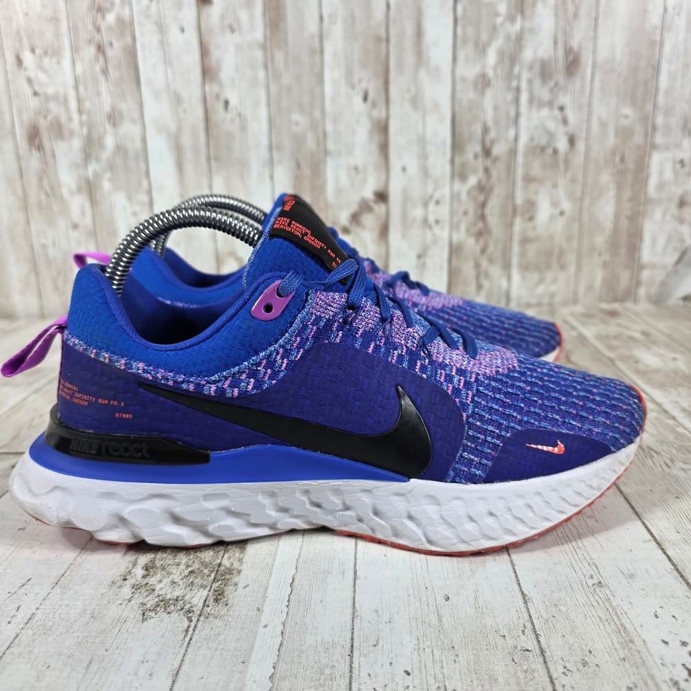 Nike React Infinity Run Flyknit 3 Womens 8.5 Blue Red Running Shoes DZ3016-400